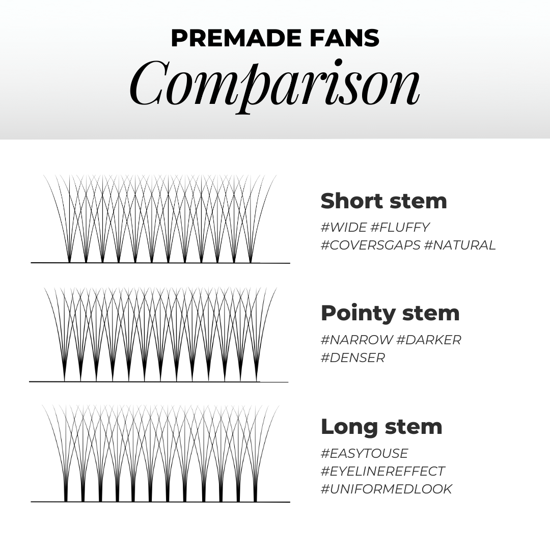 10D Premade Volume Fans Ultra Dark Pointy Stem