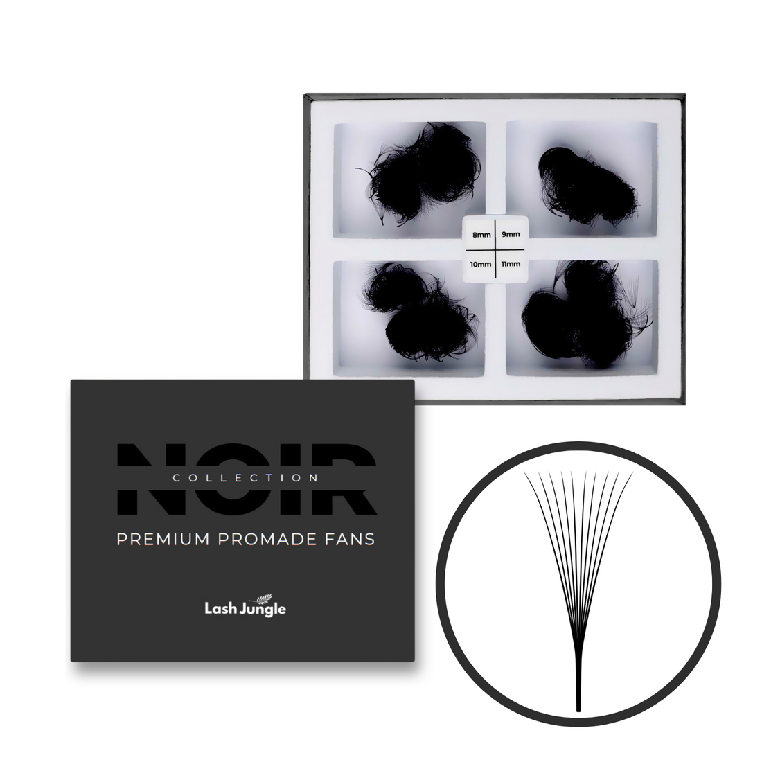 10D Narrow Loose Promade Fans (1000 Fans) - NOIR Collection