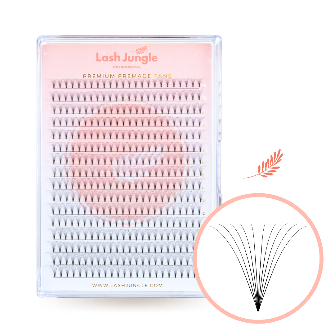 10D Premade Volume Fans Ultra Dark Short Stem