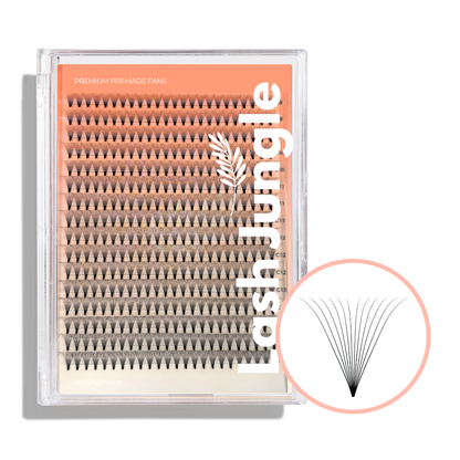 12D Premade Volume Fans Ultra Dark Short Stem