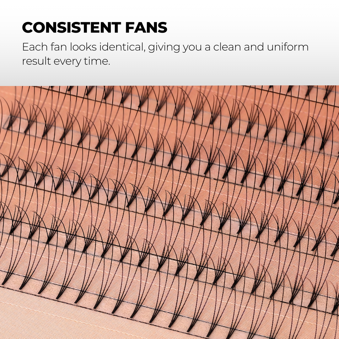 3D Premade Volume Fans Ultra Dark Short Stem