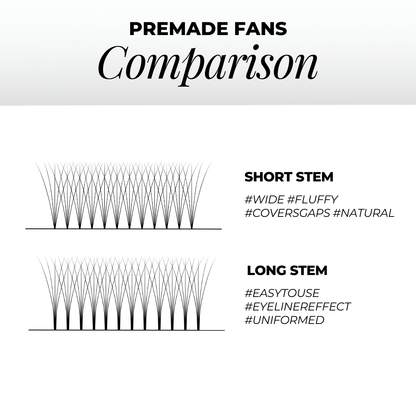 4D Premade Volume Fans Ultra Dark Long Stem