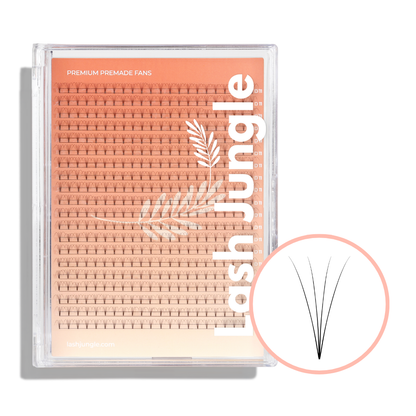 4D Premade Volume Fans Ultra Dark Short Stem