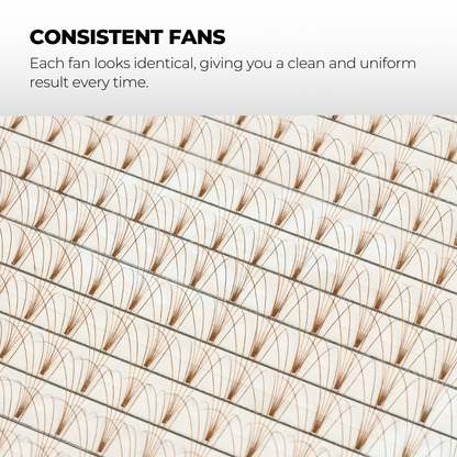 5D Brown Premade Volume Fans Short Stem