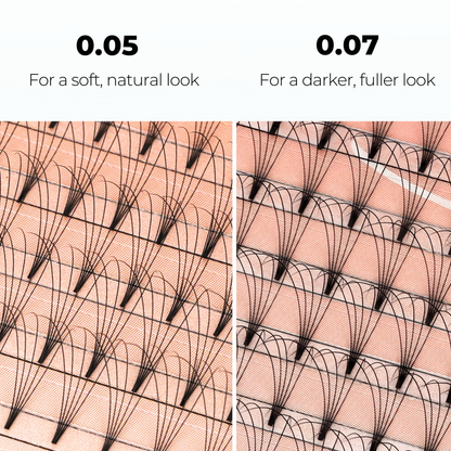 5D Premade Volume Fans Ultra Dark Short Stem