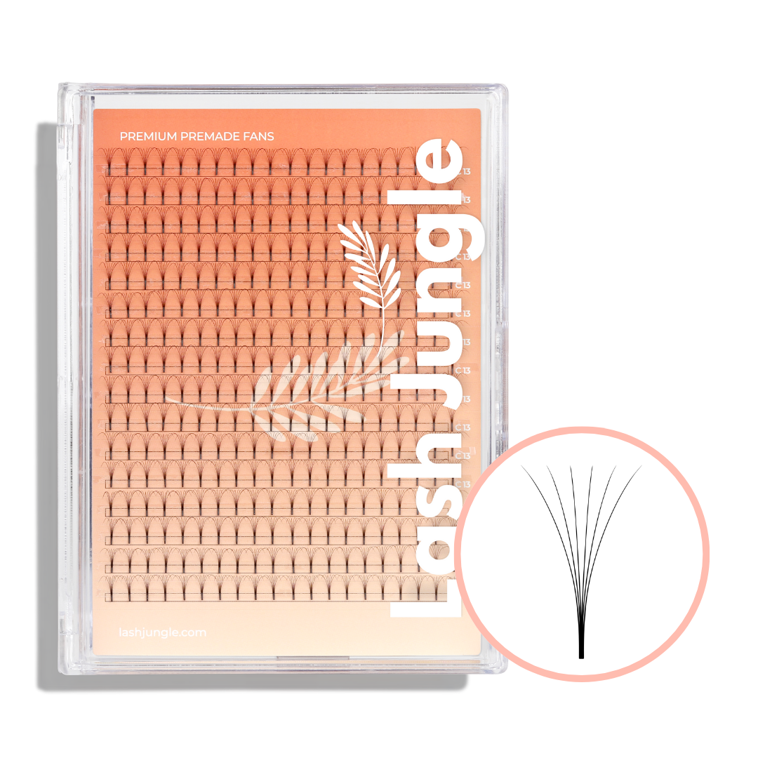 6D Premade Volume Fans Ultra Dark Long Stem