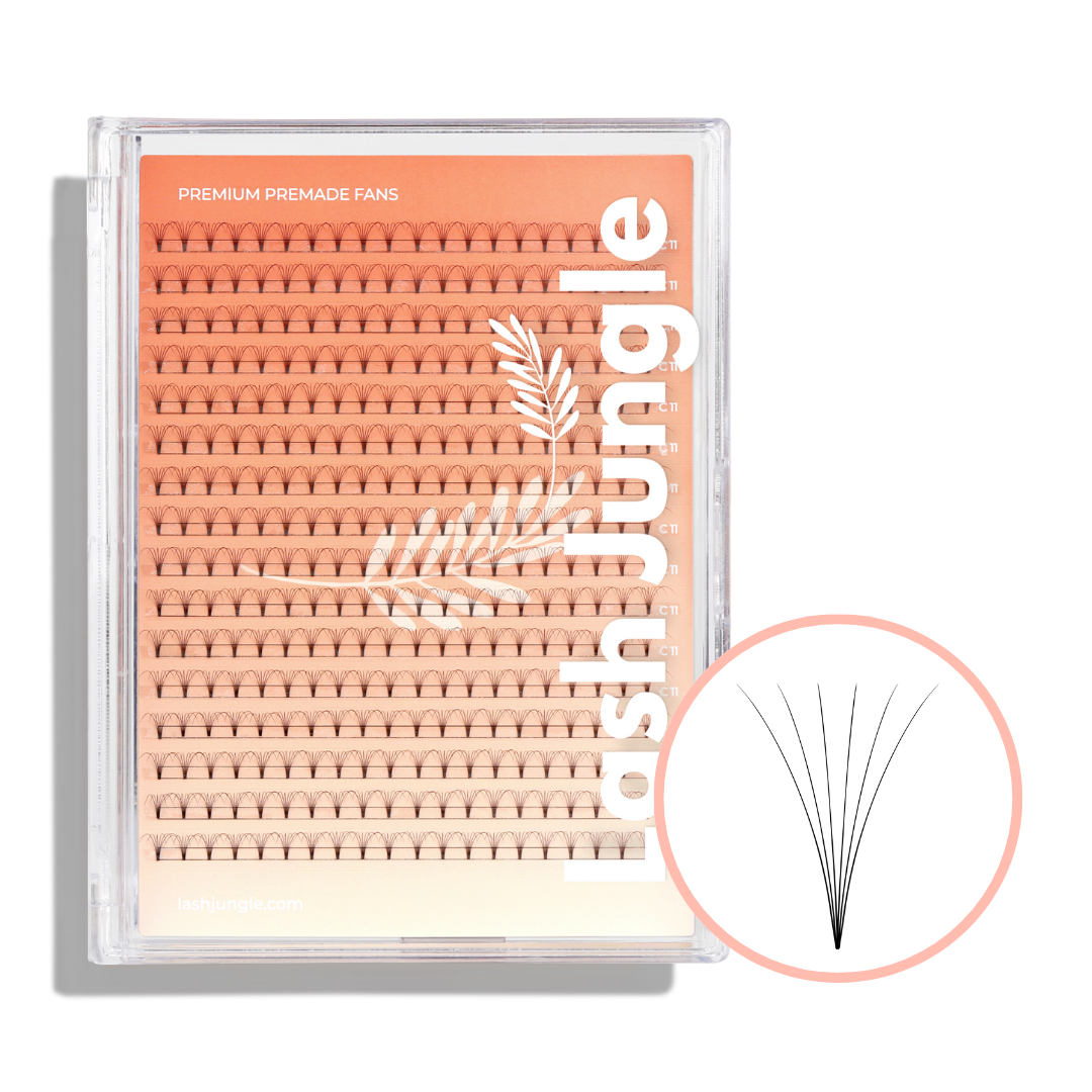 6D Premade Volume Fans Ultra Dark Short Stem