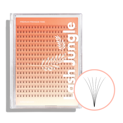 6D Premade Volume Fans Ultra Dark Short Stem