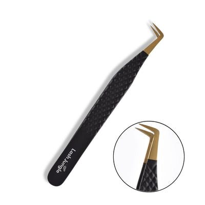 Fibre Tip Black Lash Tweezers - Boot for eyelash extensions