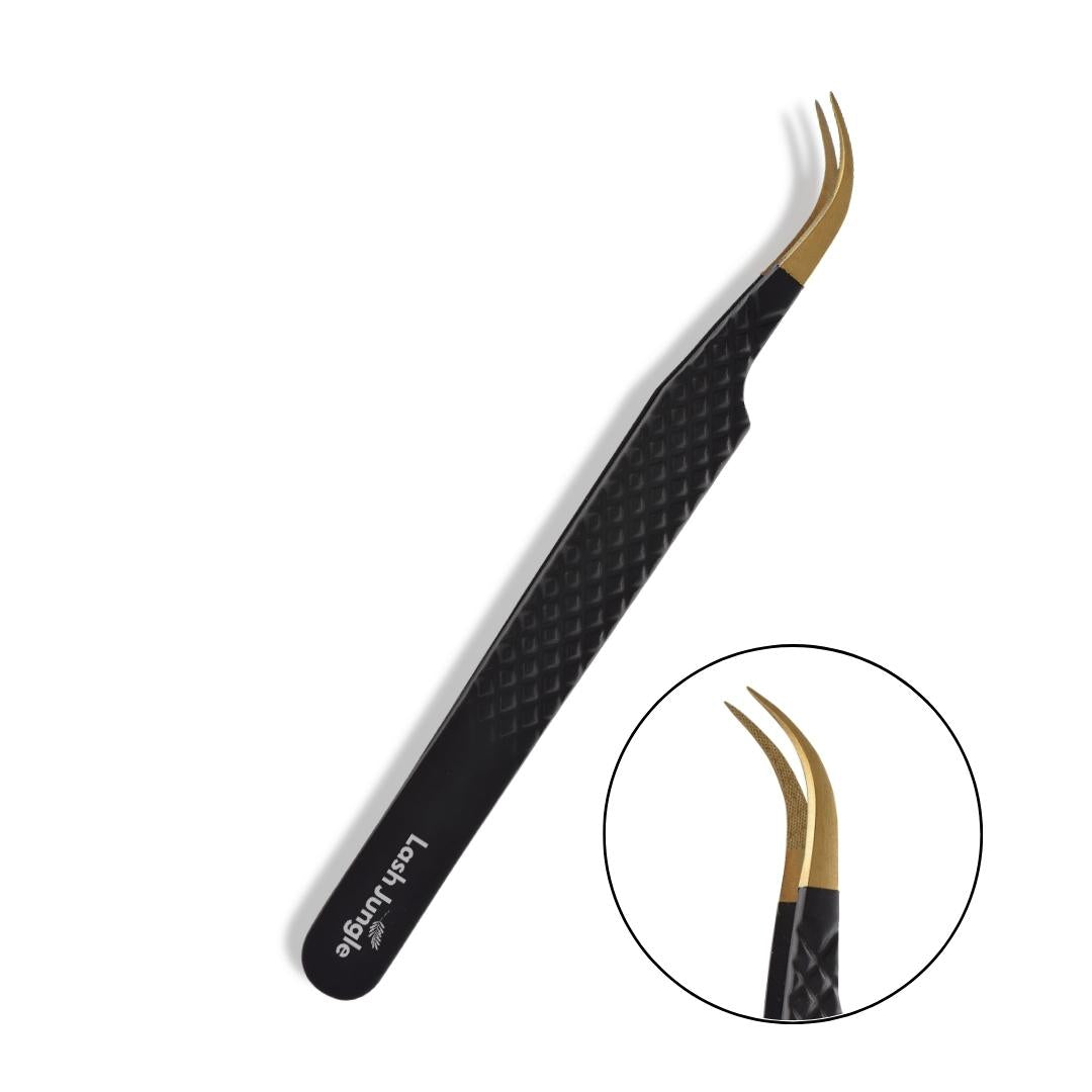 Fibre Tip Black Lash Tweezers - Crane for eyelash extensions