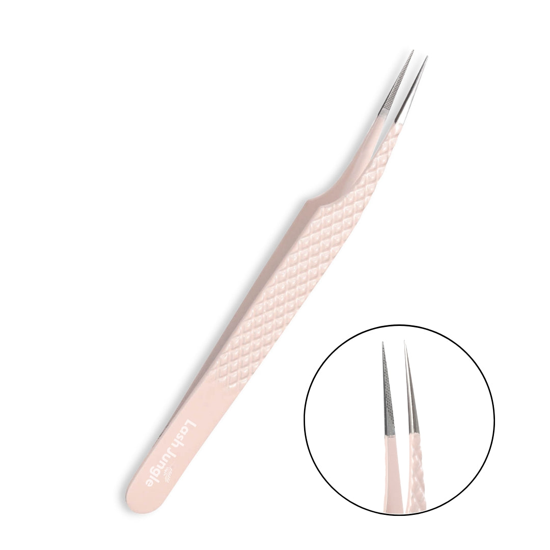 Premium Fibre tip Pink Tweezers for Eyelash Extensions - Isolation