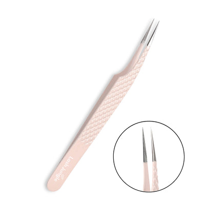 Premium Fibre tip Pink Tweezers for Eyelash Extensions - Isolation