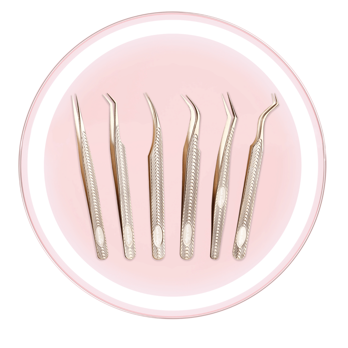 Gold Tweezers Bundle for Eyelash Extensions