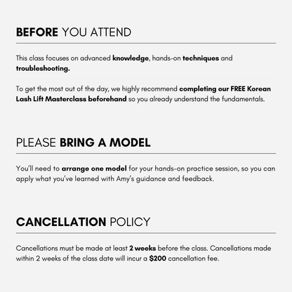 Korean Lash Lift In-Person Masterclass