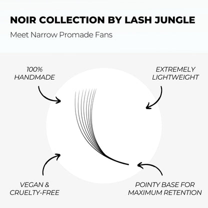 8D Narrow Loose Promade Fans (1000 Fans) - NOIR Collection