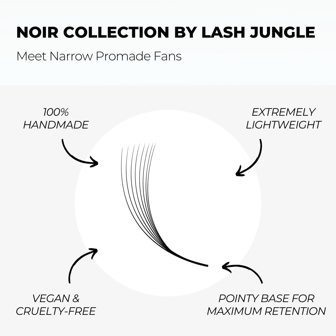 8D Narrow Loose Promade Fans (1000 Fans) - NOIR Collection