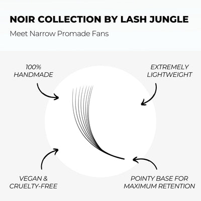 10D Narrow Instant Setup Promade Fans (1000 Fans) - NOIR Collection