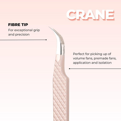 Pink Fibre Tip Lash Tweezers Crane