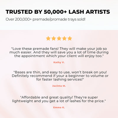 Premade/Promade Fans trusted by 50,000 Lash Artists