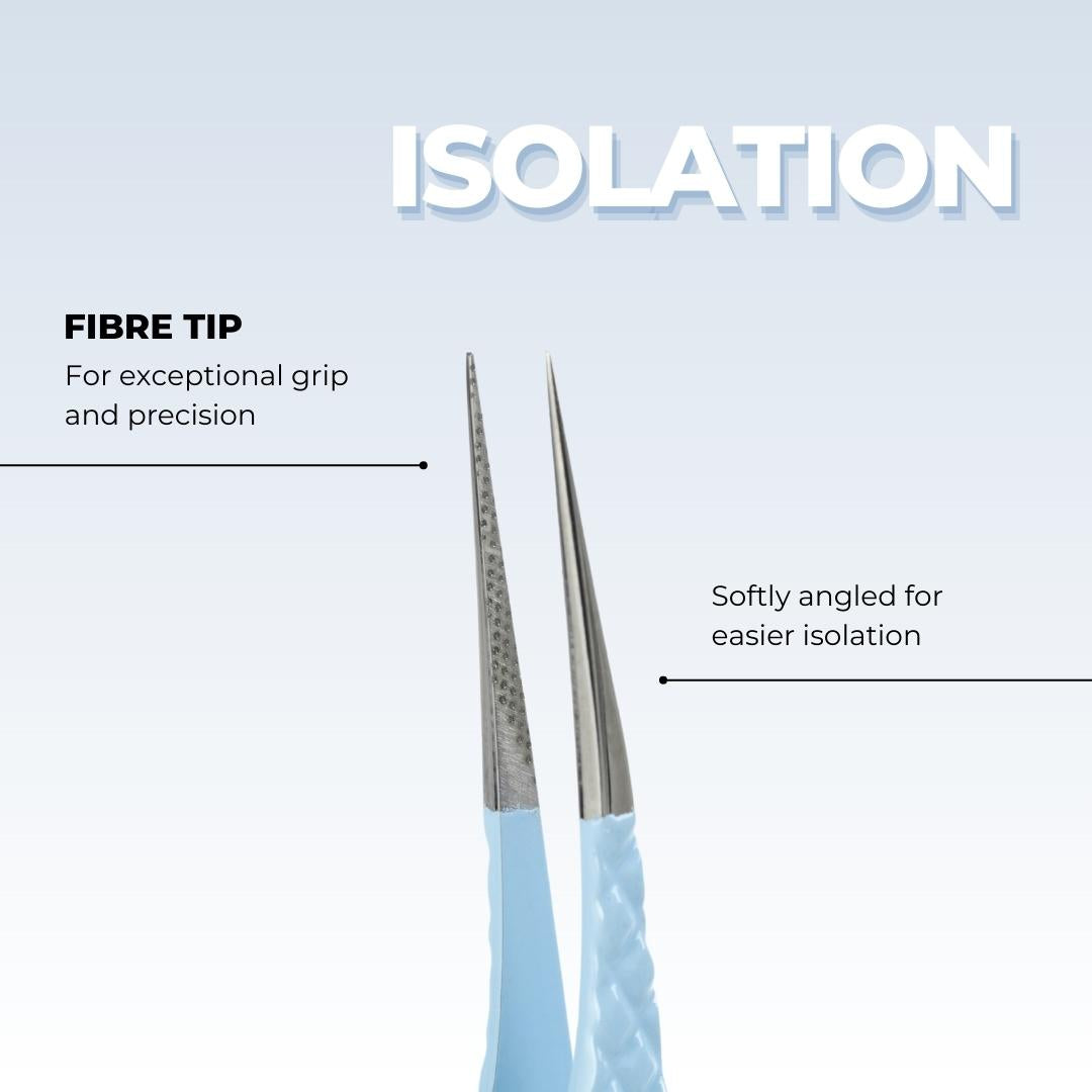 Premium Sky Blue Lash Tweezers - Isolation