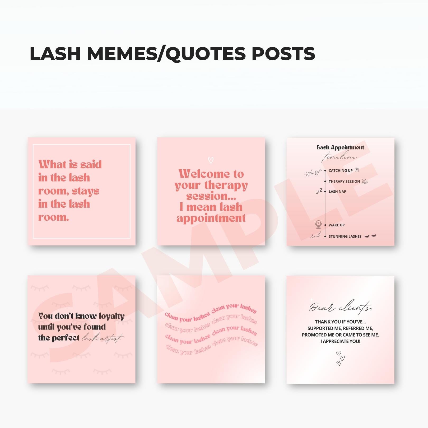 150 Social Media Templates and Captions for Lash Artists