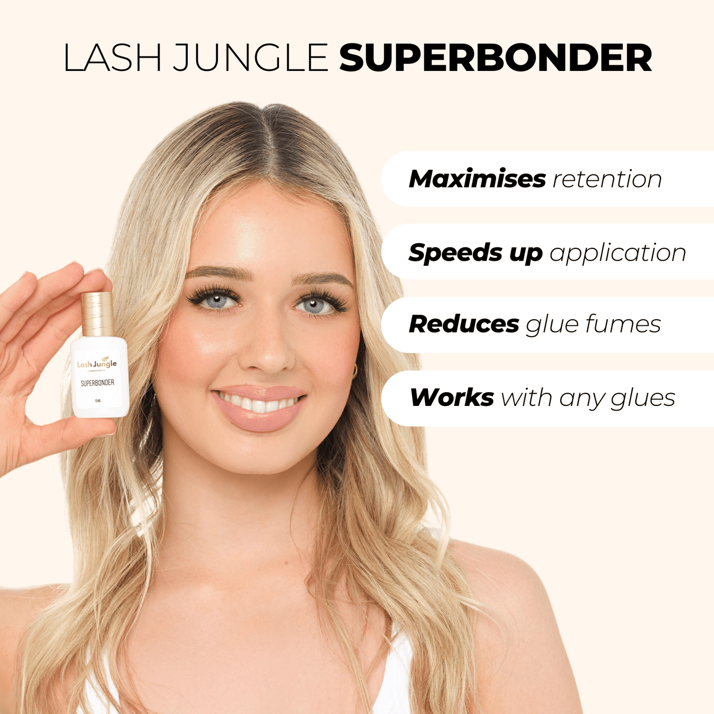 Superbonder for eyelash extensions