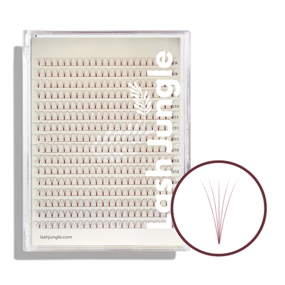5D Wine Premade Volume Fans Short Stem