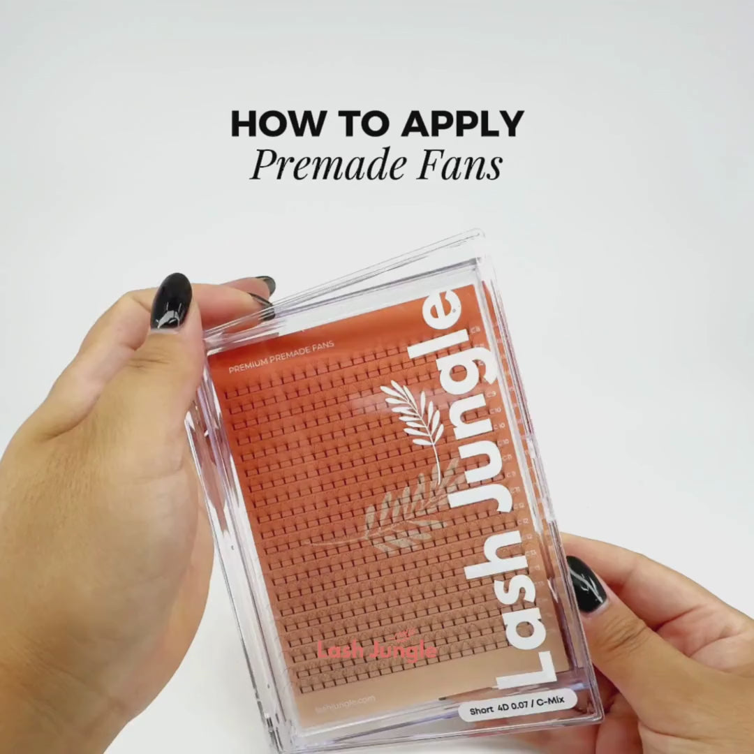 6D Premade Volume Fans Ultra Dark Long Stem