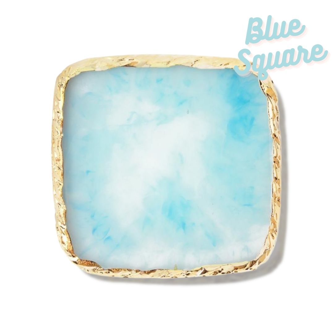 Gemstone Lash &amp; Glue Holder Adhesive Palette - Blue Square