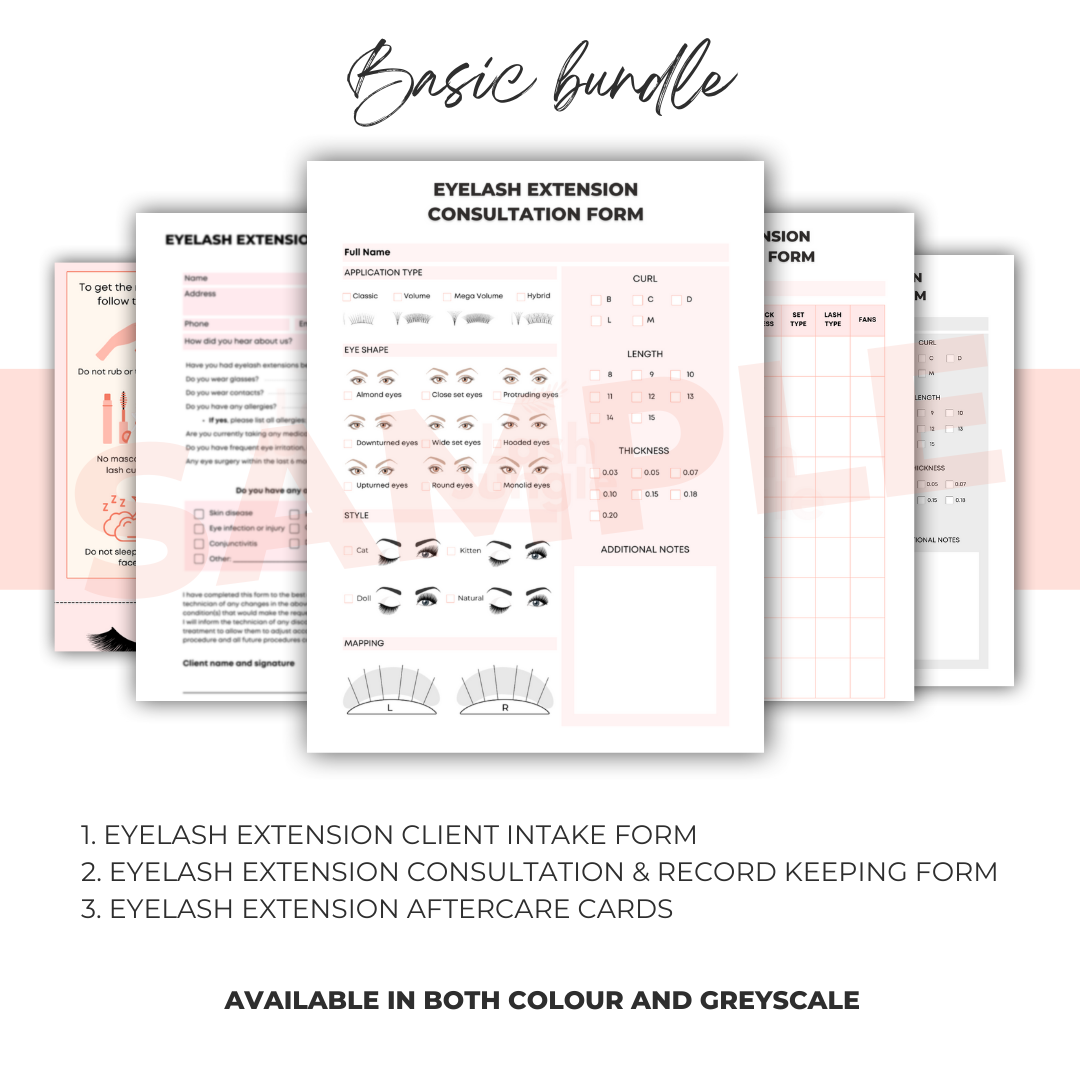 Essential Forms Bundle for Eyelash Extension - Digital Download