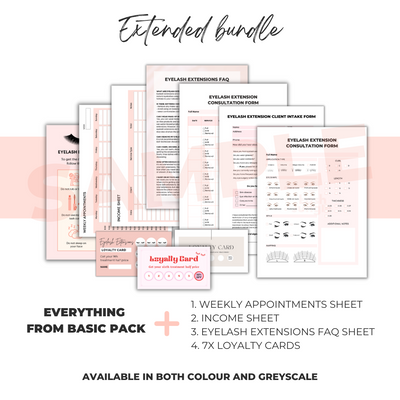 Essential Forms Bundle for Eyelash Extension - Digital Download