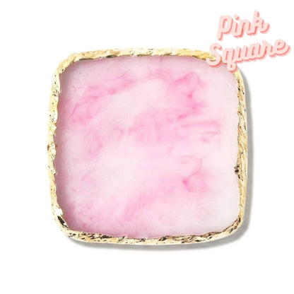 Gemstone Lash &amp; Glue Holder Adhesive Palette - Pink Square