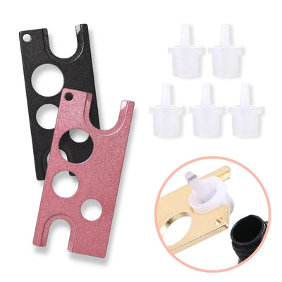 Adhesive nozzle opener with spare nozzles for eyelash extensions