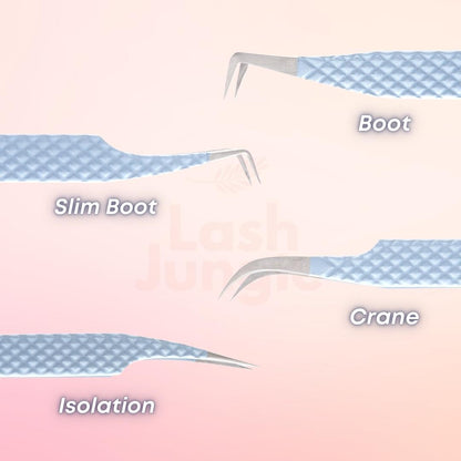 Premium Sky Blue Lash Tweezers for Eyelash Extensions