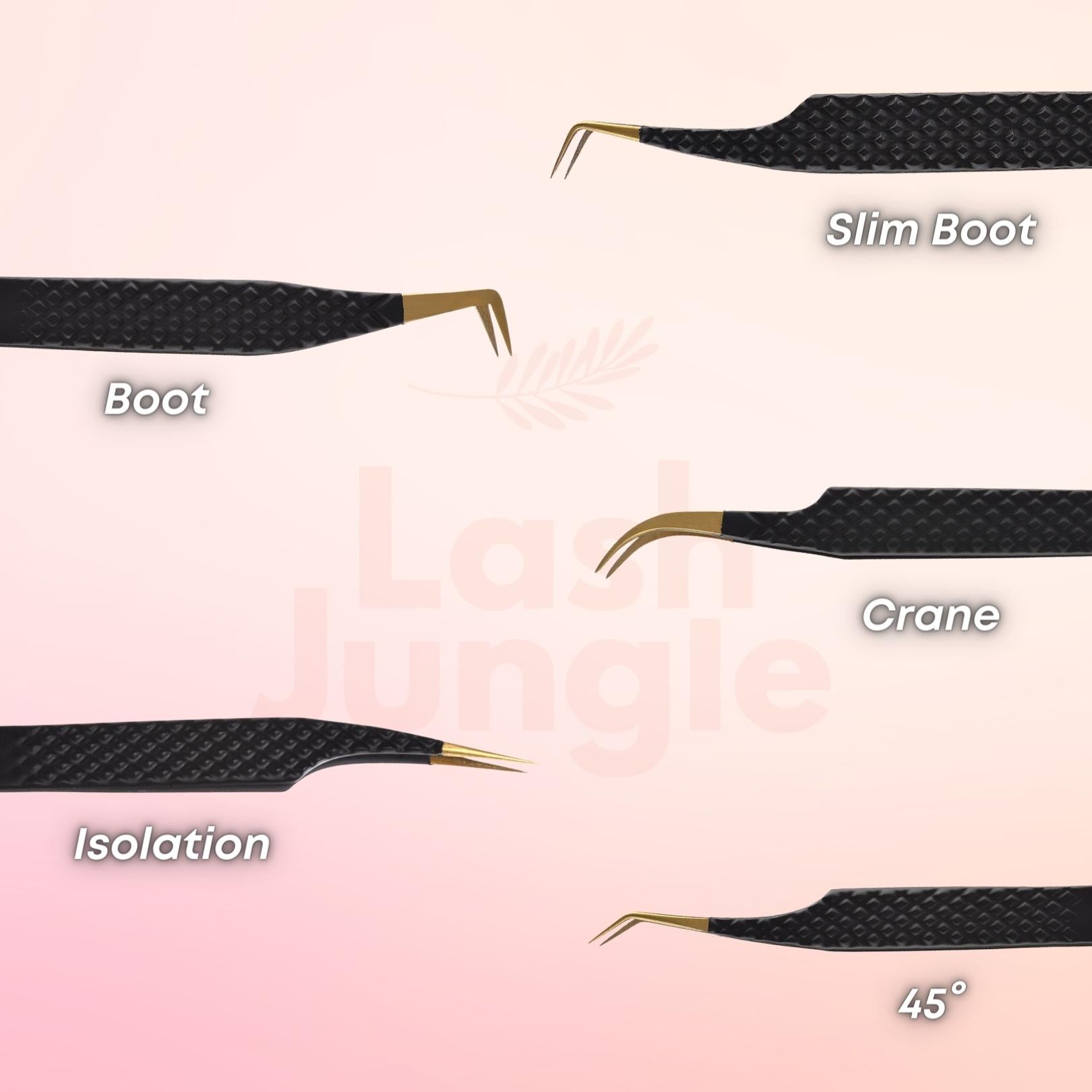 Premium Black Tweezers pack bundle for eyelash extensions