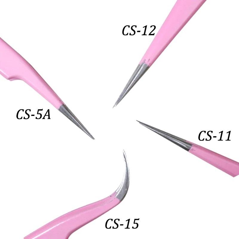 Vetus CS-12 Tweezers for Eyelash Extension Pink 