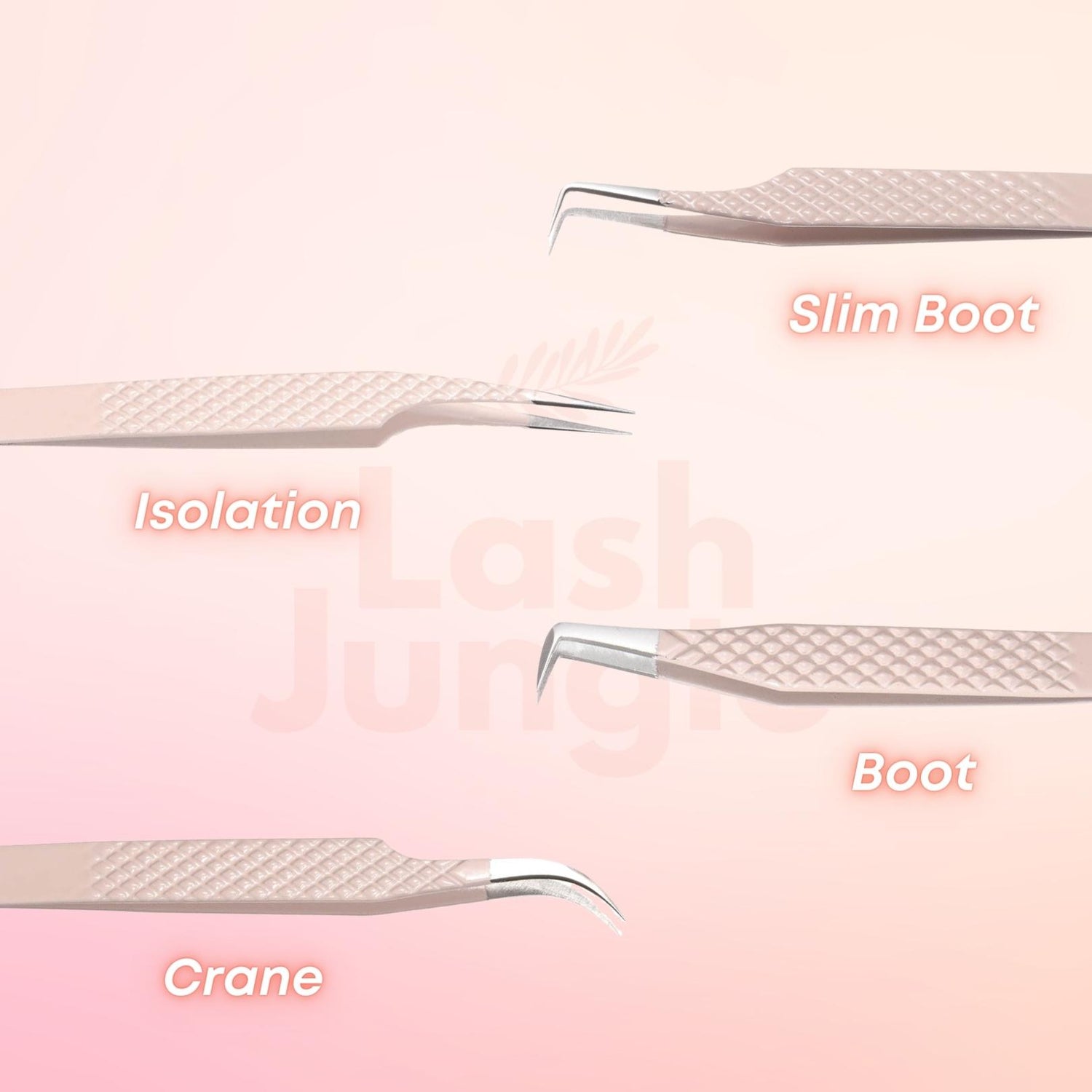 Pink Tweezers Pack Bundle for eyelash extensions