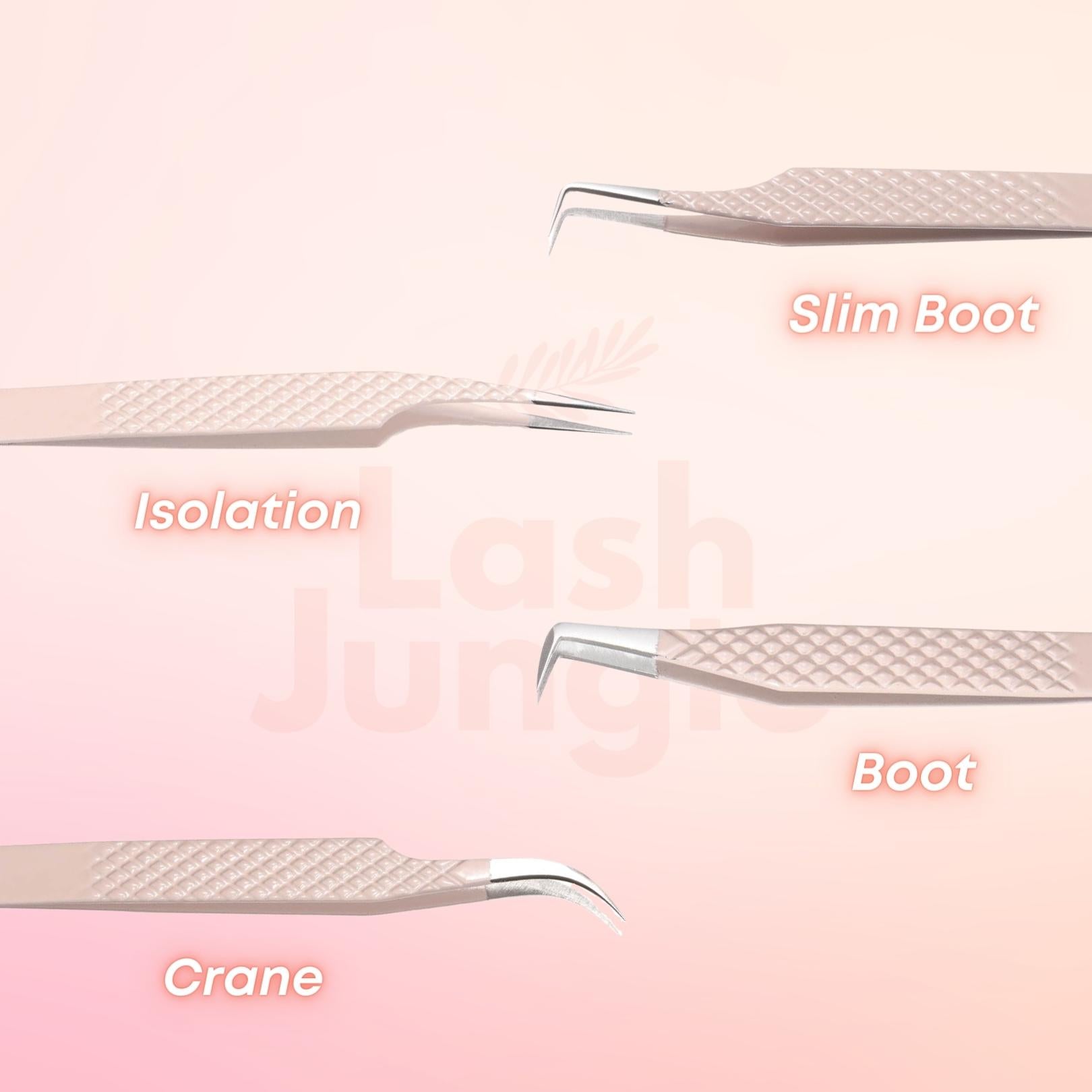 Pink Tweezers Pack Bundle for eyelash extensions